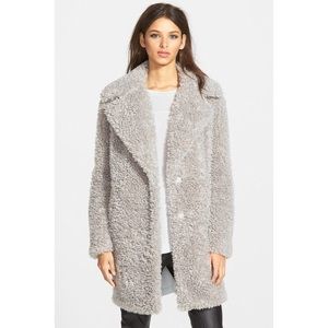 Kensie ‘Teddy Bear’ Notch Collar Faux Fur Coat